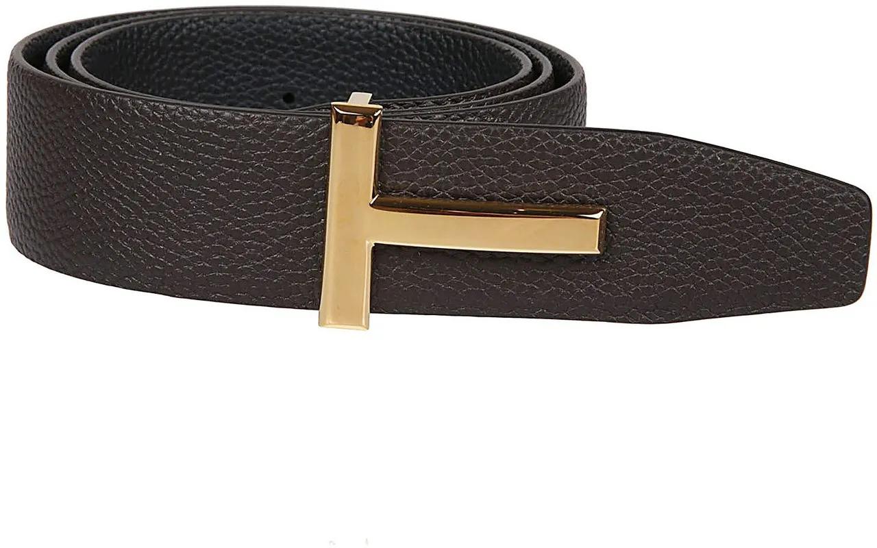 Tom Ford Gürtel - Reversible Icon T-buckle Belt Brown - Gr. 95 - in Braun - für Herren