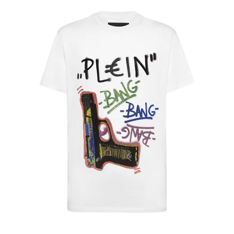 Philipp Plein T-Shirt T-Shirt Rundhalsausschnitt Ss weiss