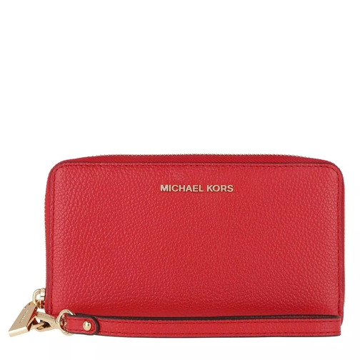 MICHAEL Michael Kors Jet Set Large Flat Multifunction Phone Case Bright Red Continental Wallet