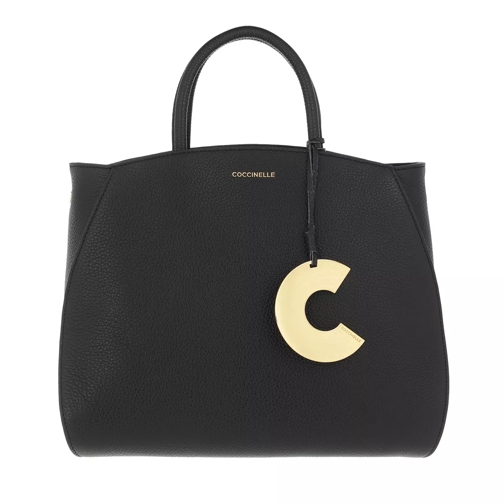 Coccinelle Concrete Handbag Grainy Leather  Noir Rymlig shoppingväska