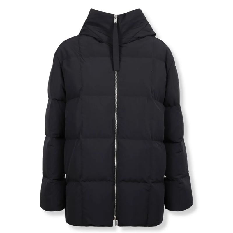 Jil Sander  Minimalist Down Jacket With High Collar Black