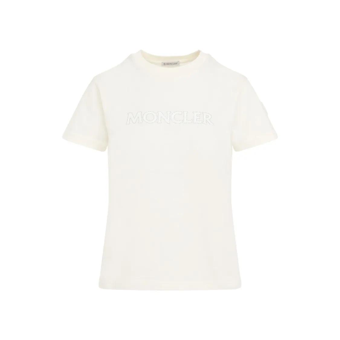 Moncler - White Cotton T-Shirt - Größe XS - weiß