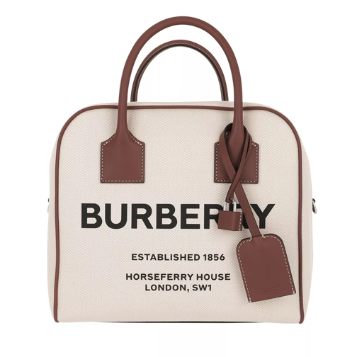 Burberry Bowling Bag Canvas Natural/Malt Brown Borsetta