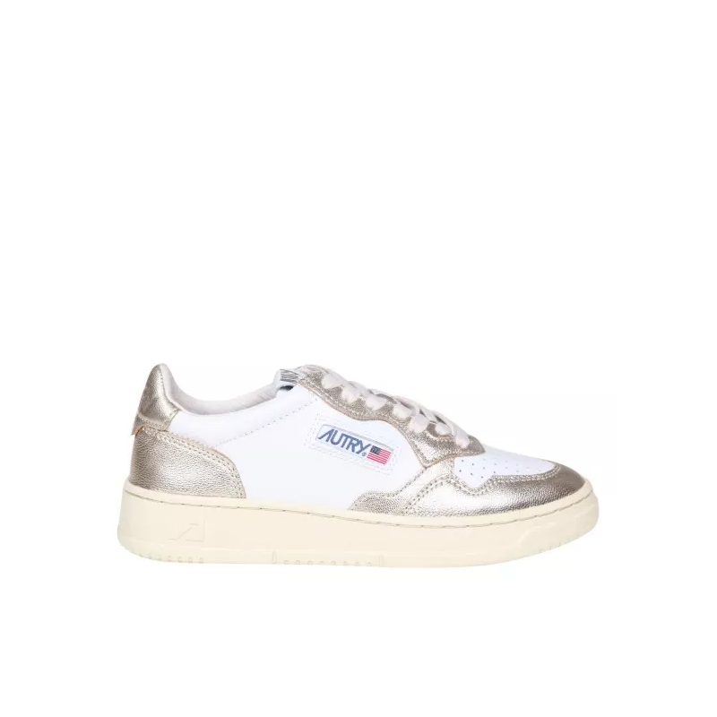 Autry International Lage-top sneaker Sneakers In White And Platinum Leather White