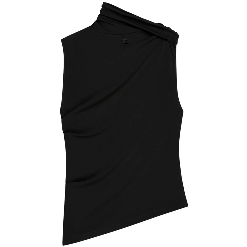 Courrèges T-Shirt Top Black schwarz