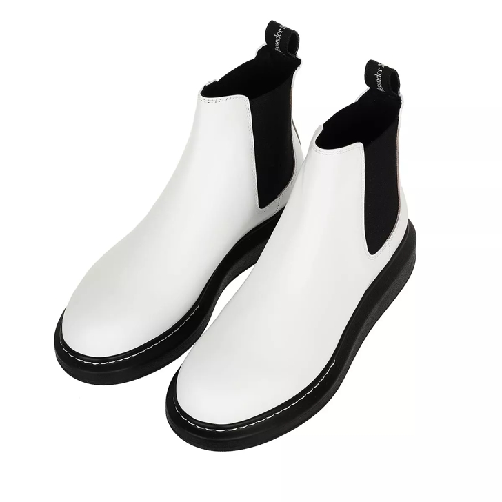 White and cheap black chelsea boots