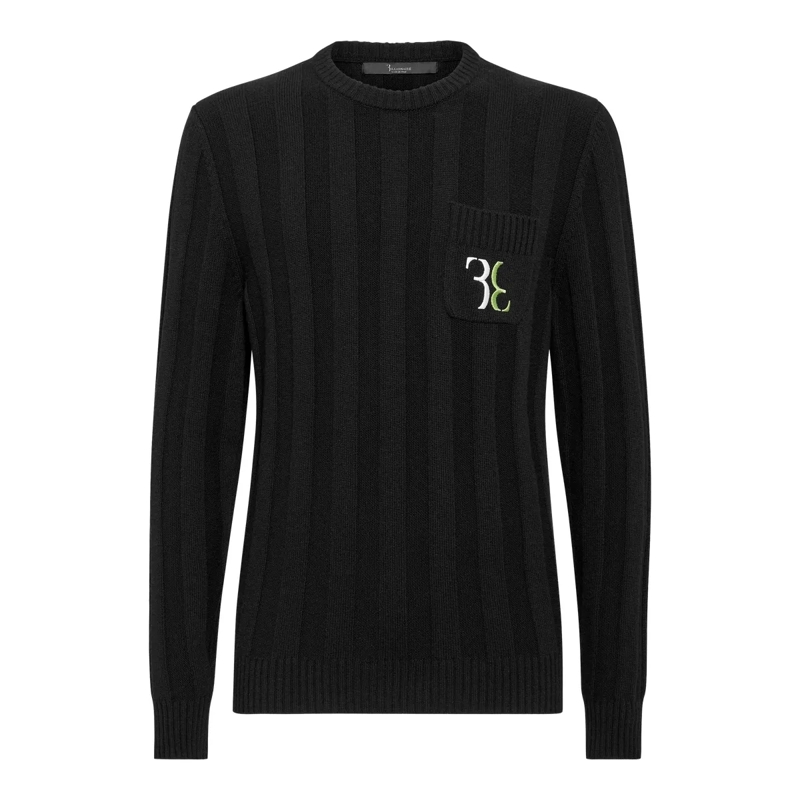 BILLIONAIRE  Rundhalspullover Double B schwarz