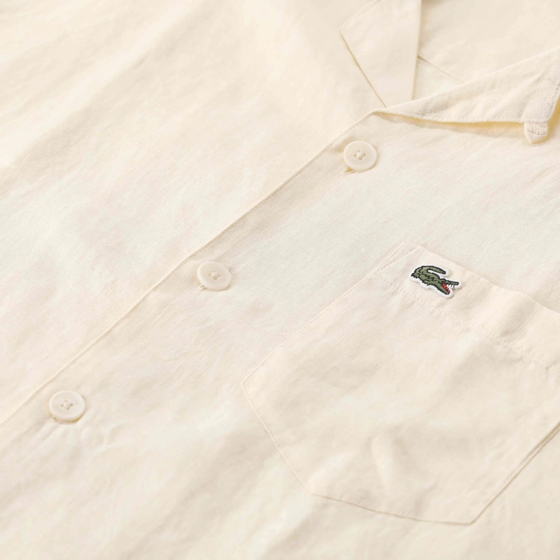 Lacoste Chemise Relaxed-Fit Hemd aus Leinen weiß(Image 3)