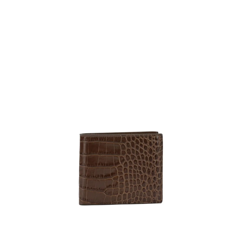 Tom Ford Geldbörse Crocodile Print Leather Wallet Brown