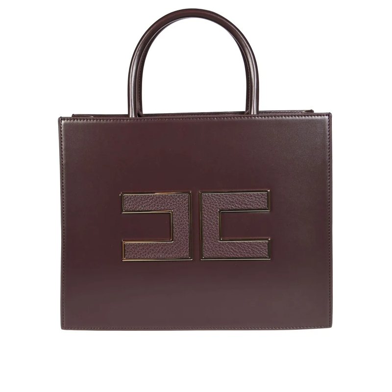 Elisabetta Franchi Fourre-tout Logo Bag Brown