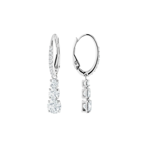 Swarovski Earcuffs Attract Trilogy hoop Round cut Rhodium plated White