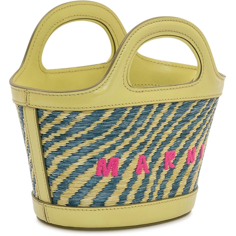 Marni Tote Borsa Tropicalia Micro con Manico Integrato e Logo gelb(Image 3)