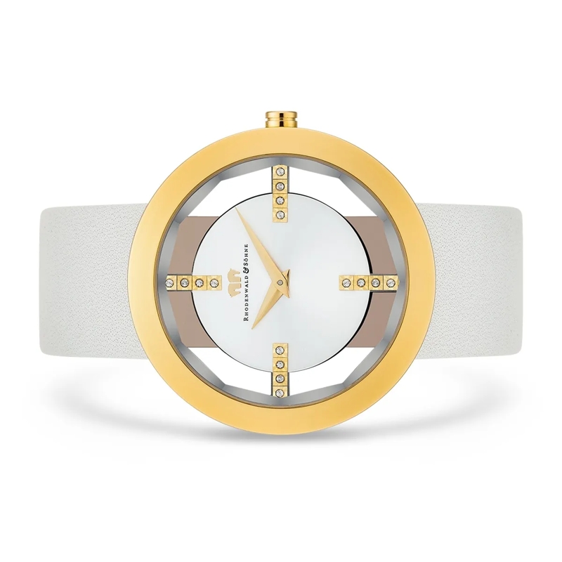 Rhodenwald & Söhne Automatikuhr Damen Armbanduhr Lucrezia Echtleder gold(Image 3)