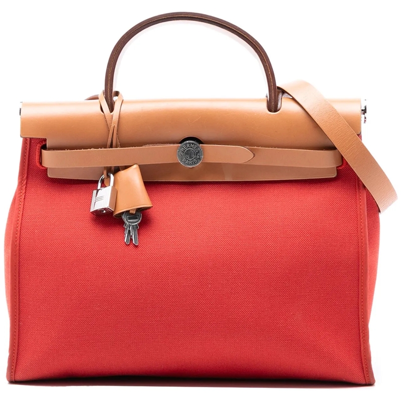 Hermès Schultertasche Toile Herbag Zip 31 orange