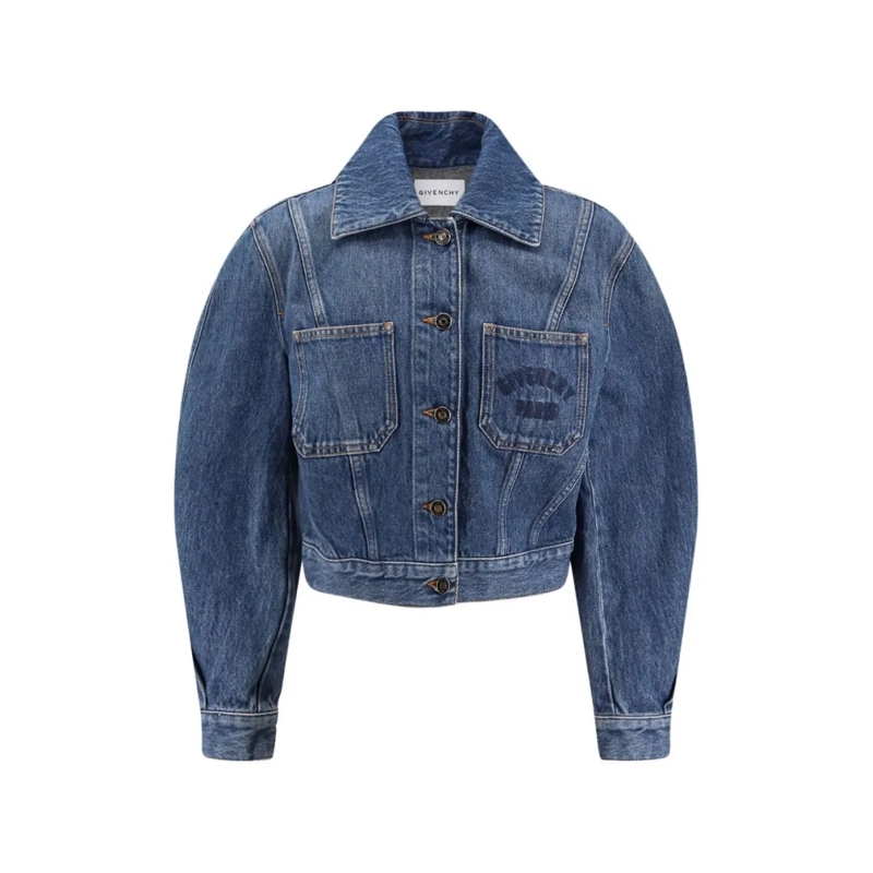 Givenchy Veste en jean Cropped Denim Jacket Grey