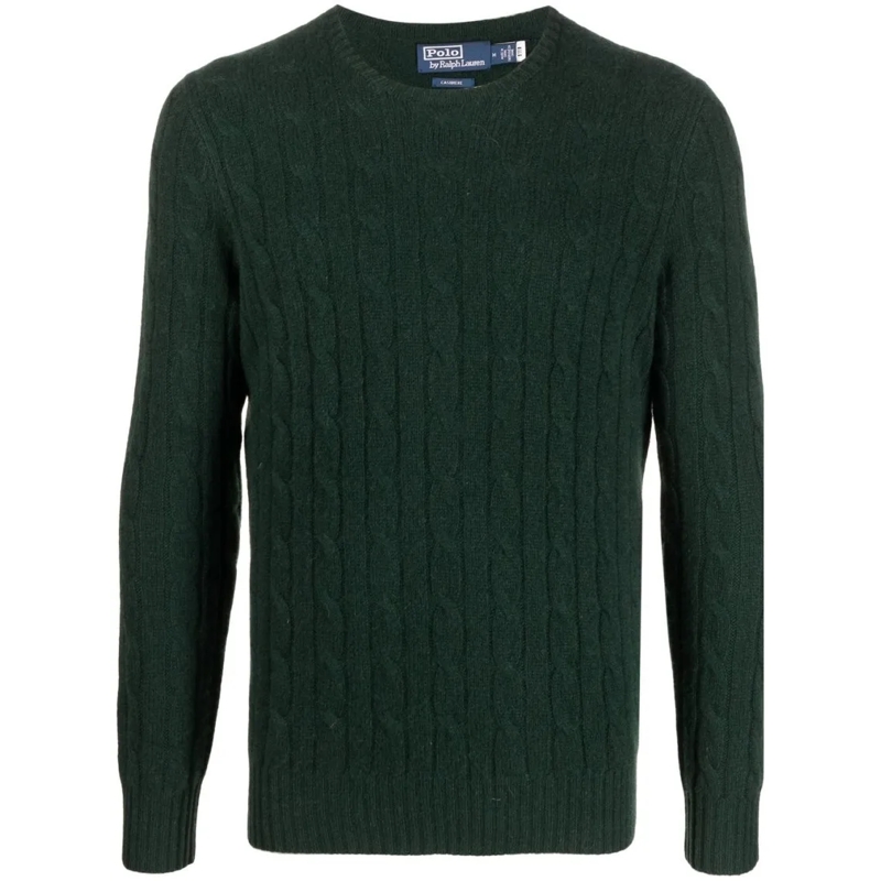 Polo Ralph Lauren Pullover Cashmere Crew Neck Sweater With Ribbed Trim Green