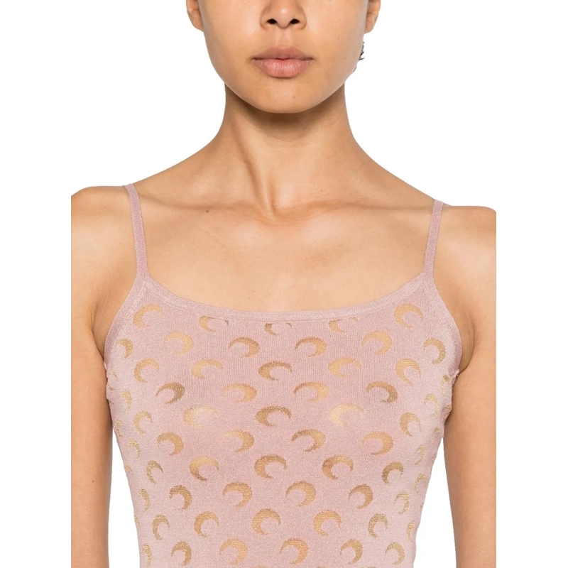 Marine Serre Robe longue Dresses Rosa rose(Image 3)