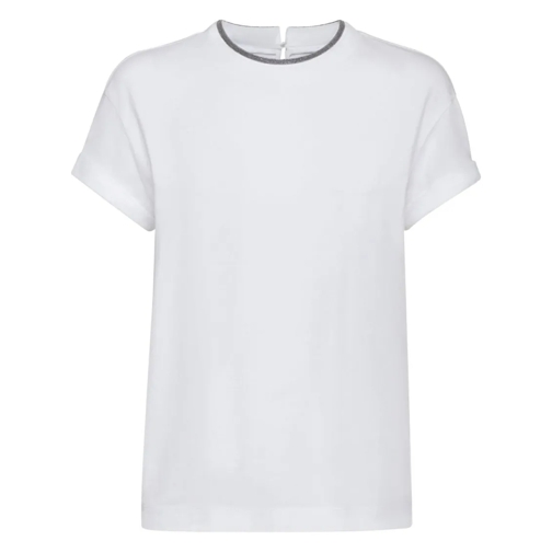 Brunello Cucinelli T-Shirts T-Shirt With Contrasting Hem White