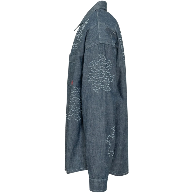 Marni Haut décontracté Camicia Denim con Ricami e Tasca Applicata blau(Image 3)
