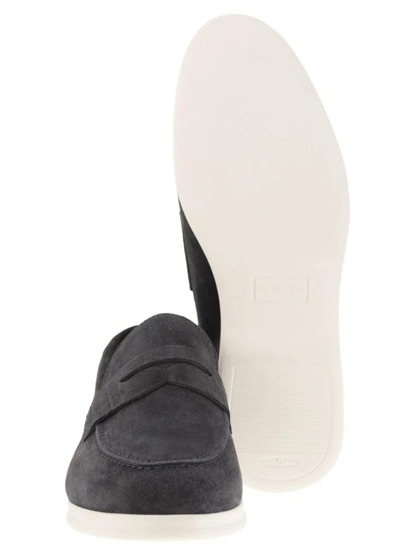 Thumbnail - Doucal's Loafer - Penny - Suede Moccasin - Gr. 44 (EU) - in Blau - für Damen