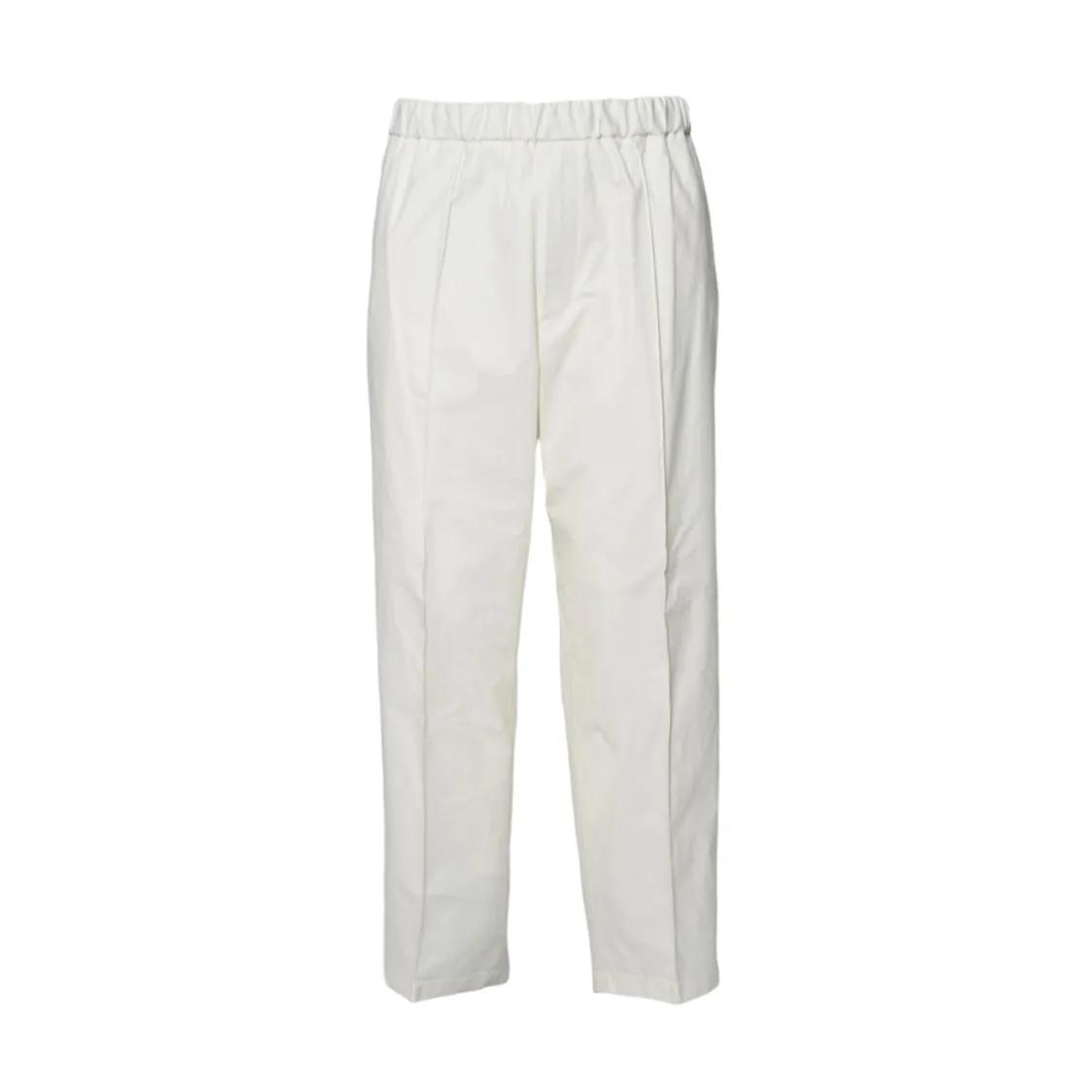 Thumbnail - Jil Sander - White Cotton Straight Trousers - Größe 46 - weiß
