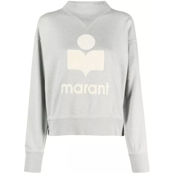 Etoile Isabel Marant Moby Flocked-Logo Sweatshirt White 