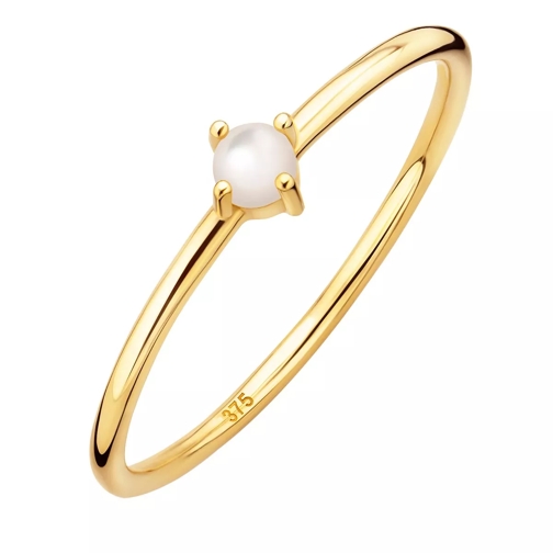 BELORO Pearl Ring 9Kt Yellow Gold Solitaire Ring