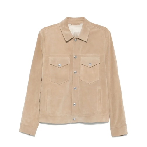 Eleventy Veste de transition Taupe Calf Suede Jacket Neutrals