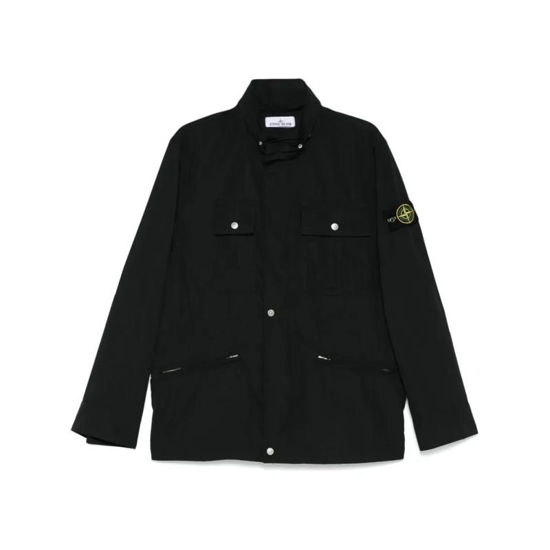 Stone Island Veste de transition Field Jacket With Concealed Fastenings And Modern  Black