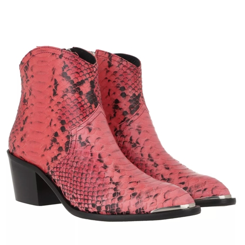 Toral Ankle Boots Leather Snake Print Red Ankle Boot