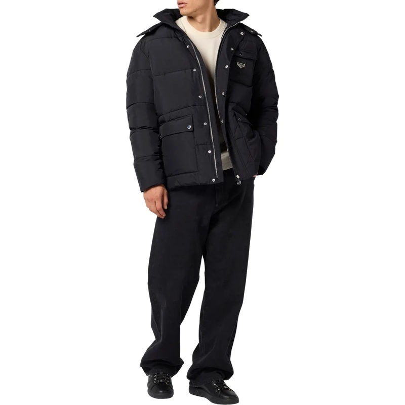 Philipp Plein Daunenjacke Nylon Jacke Gothic Plein schwarz(Image 4)