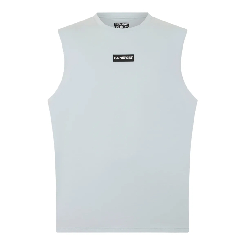 Plein Sport Top Slub Cotton Tanktop hell-blau
