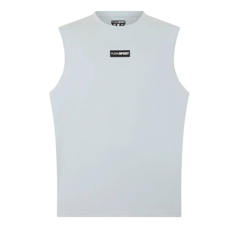 Plein Sport Top Slub Cotton Tanktop hell-blau