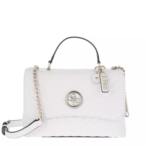 Guess Blakely Top Handle Flap Bag White Satchel