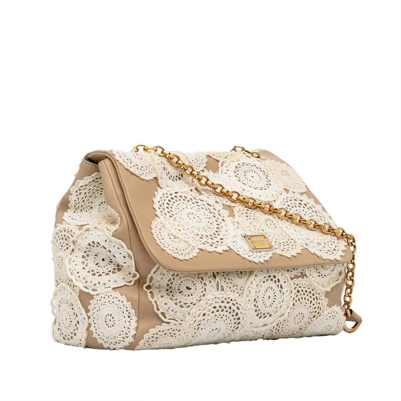 Dolce&Gabbana Shoppers Leather Crossbody Bag in bruin