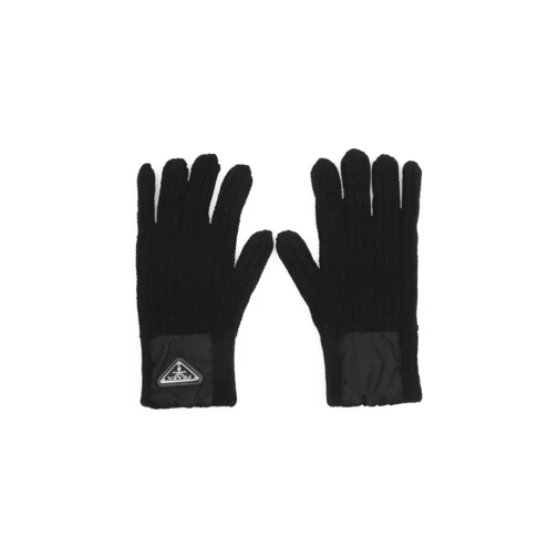 Prada Black Wool And Cashmere Gloves Black 