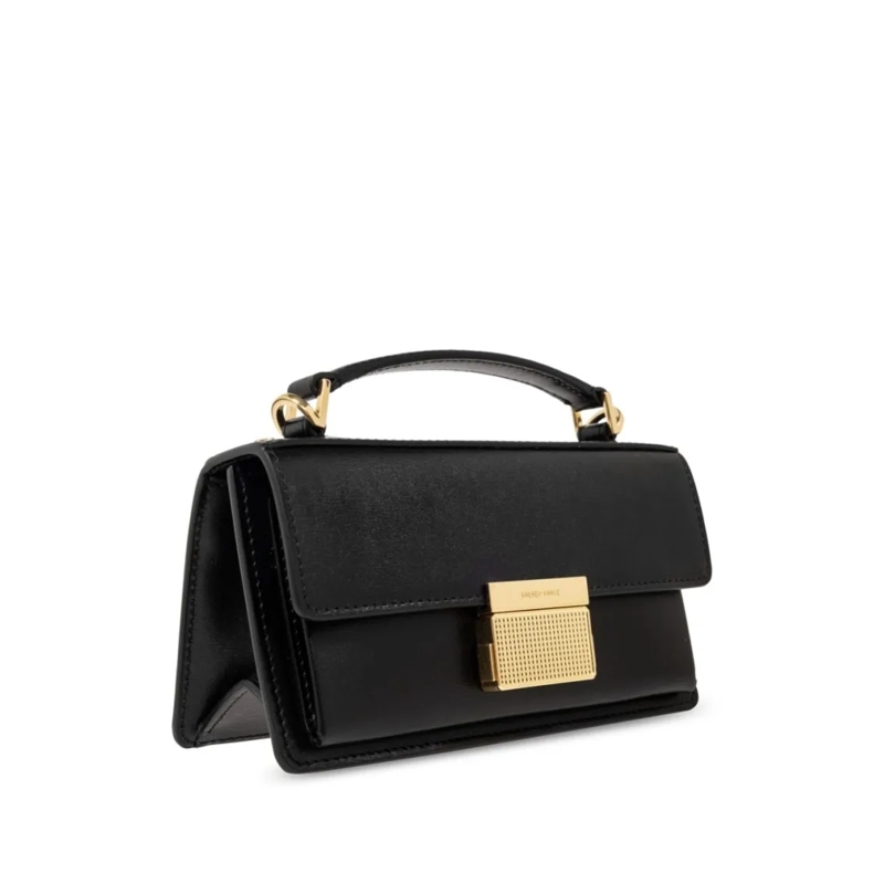 Golden Goose Sac à bandoulière Calf Leather Handbag With Detachable Shoulder Stra Black