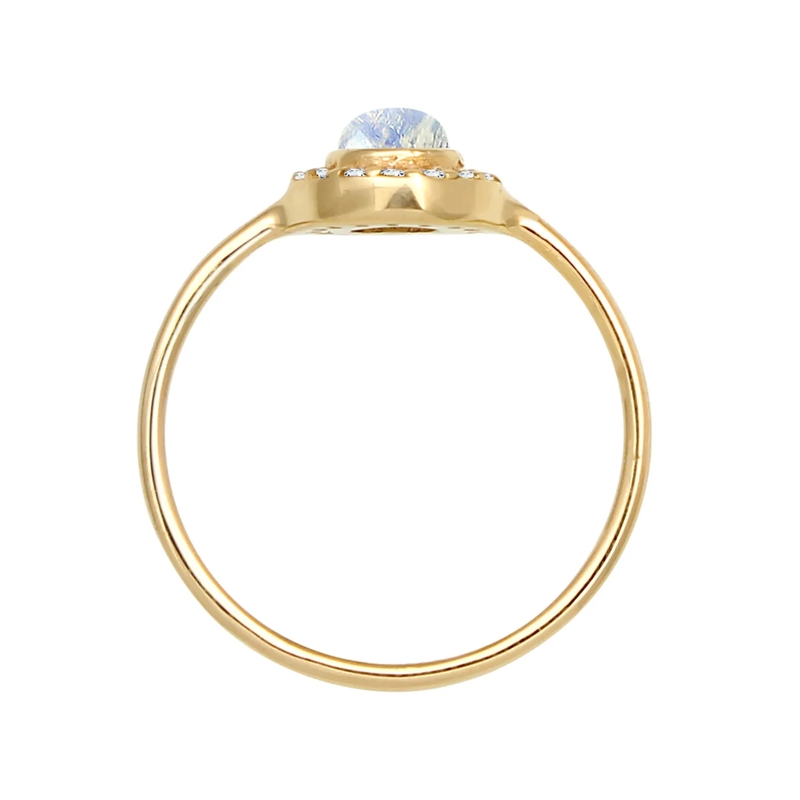 Elli Ring Ring Verlobung Mondstein Diamant (0,08 ct) 585 Gel gold(Image 3)