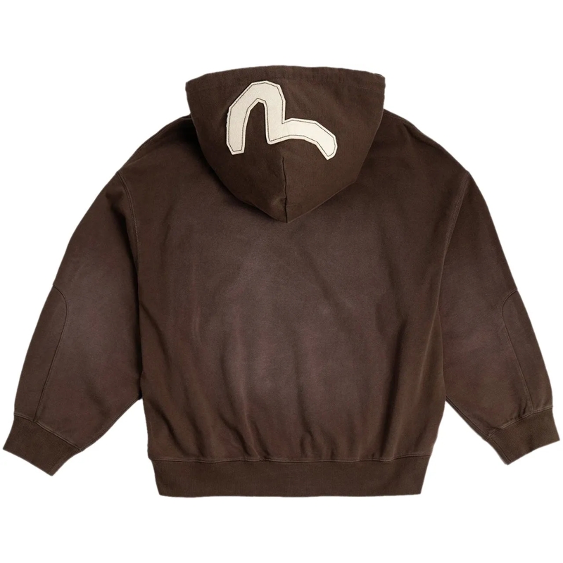 EVISU  Felpa Con Cappuccio Heavy Weight Washed Marrone braun