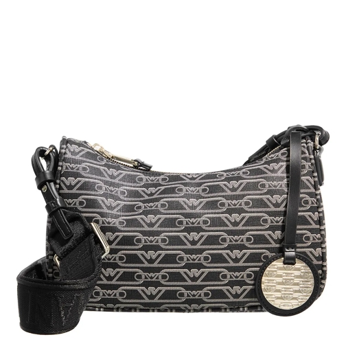 Emporio Armani Monogram Ba Nero-Ecru Crossbody Bag