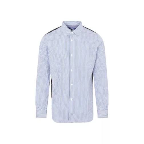 Junya Watanabe Blue Cotton Shirt With Multicolor Inserts Blue 