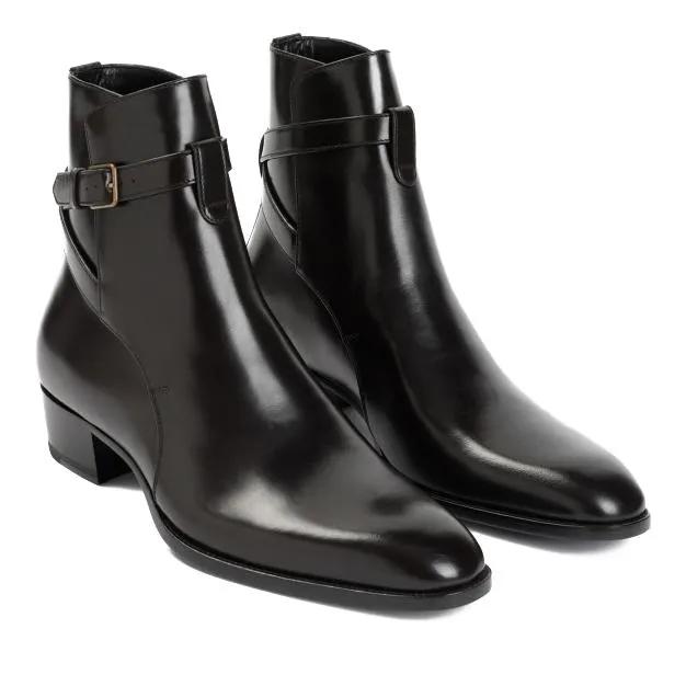 Saint Laurent Stiefel - Wyatt 40 Sparrow Brown Leather Boots - Gr. 41 (EU) - in Schwarz - für Damen