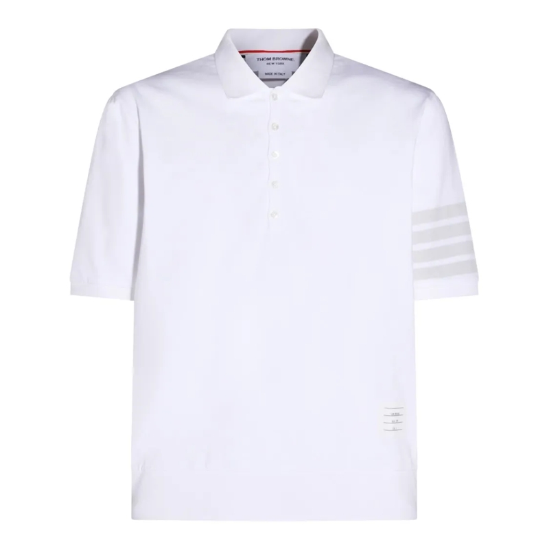 Thom Browne Polo Minimalist White T-Shirt With Appeal White