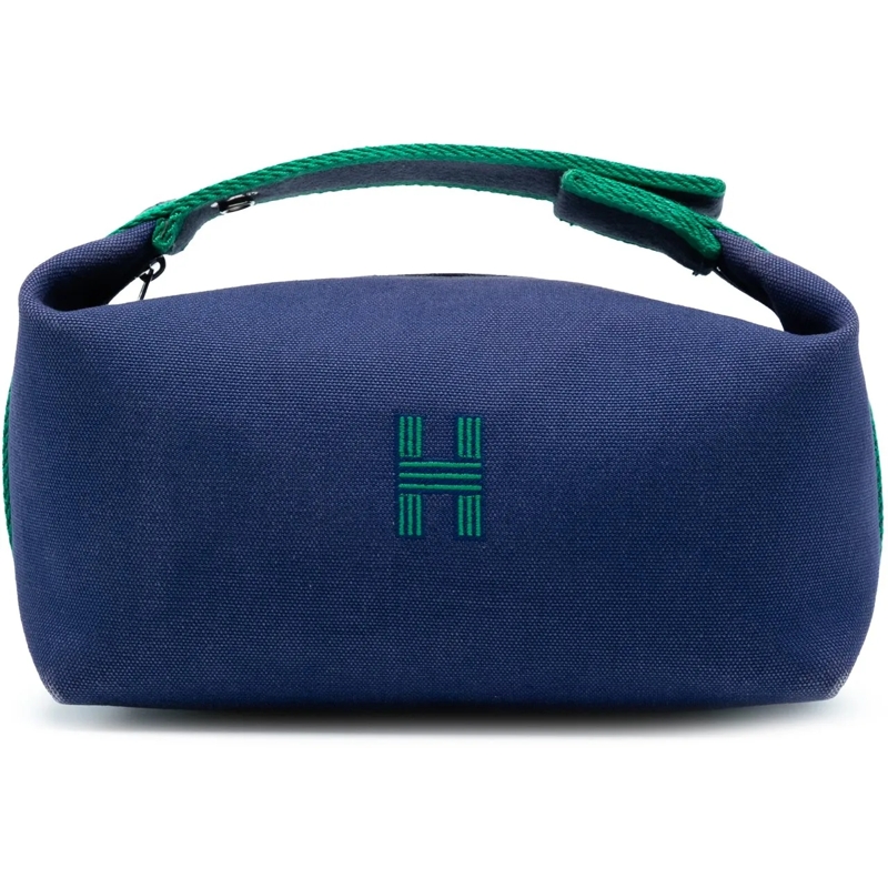 Hermès Nécessaire Small Toile Bride A Brac Case blau