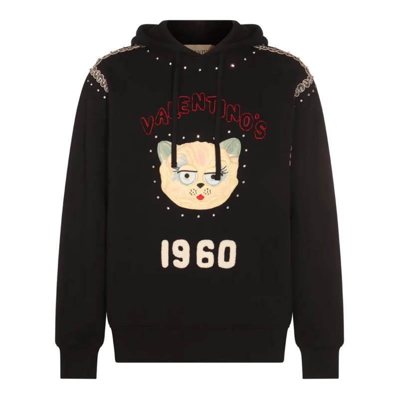 Valentino Garavani  Black Cotton Sweatshirt Black