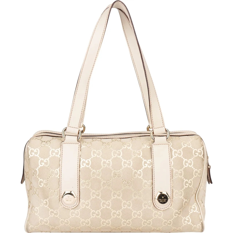 Gucci Schultertasche Gucci GG Suede Monogram Twin Charmy Handbag mehrfarbig