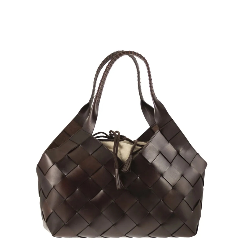 DRAGON DIFFUSION Fourre-tout Castello - Braided Leather Bag Black