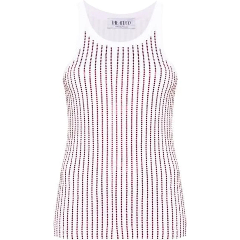 The Attico T-Shirt Top White/red weiß