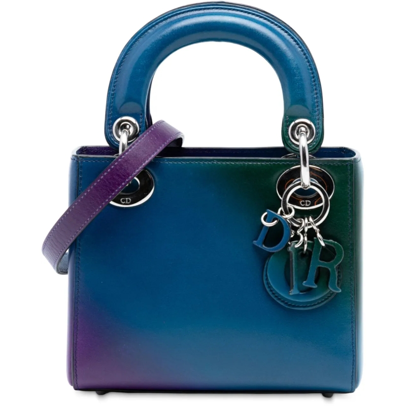 Christian Dior Schultertasche Mini Ombre Calfskin Lady Dior blau