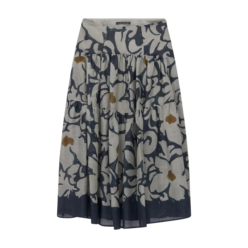 Luisa Cerano Maxirok Rock the ethnic flower navy